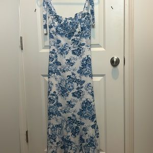 OPT Midi Blue & White Floral Dress from Tuckernuck